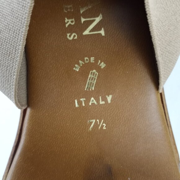 Italian Shoemakers Tan Stretch Strap Wedge Slip On Sandals - Picture 7 of 9